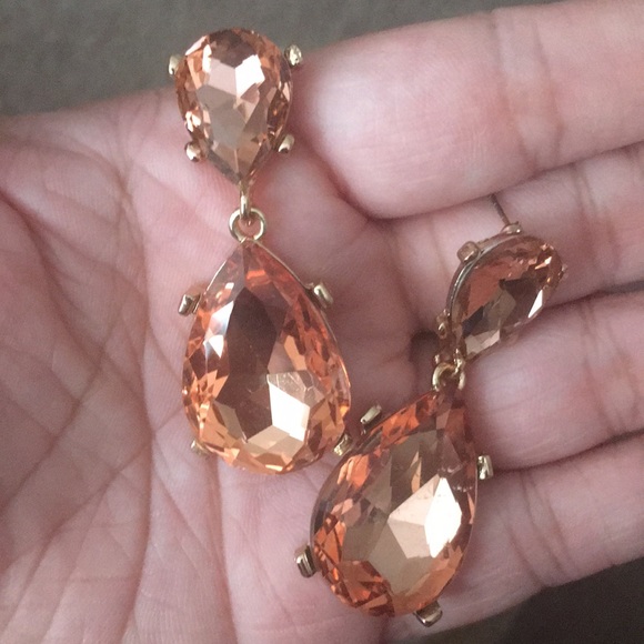 Tear Drop Crystal Earrings. - Picture 2 of 2